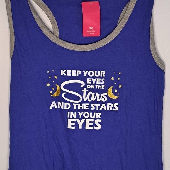 Dollhouse Tank Top 3X "Keep Your Eyes On The Stars And The Stars In Your Eyes" - Picture 2 of 7